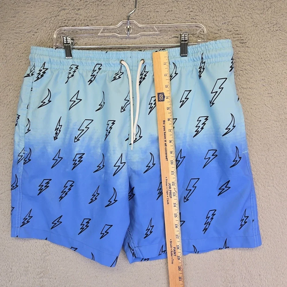 Trunks Surf Swim Co Swimming Trunks Mens XL Blue Bolts Ombre S‎